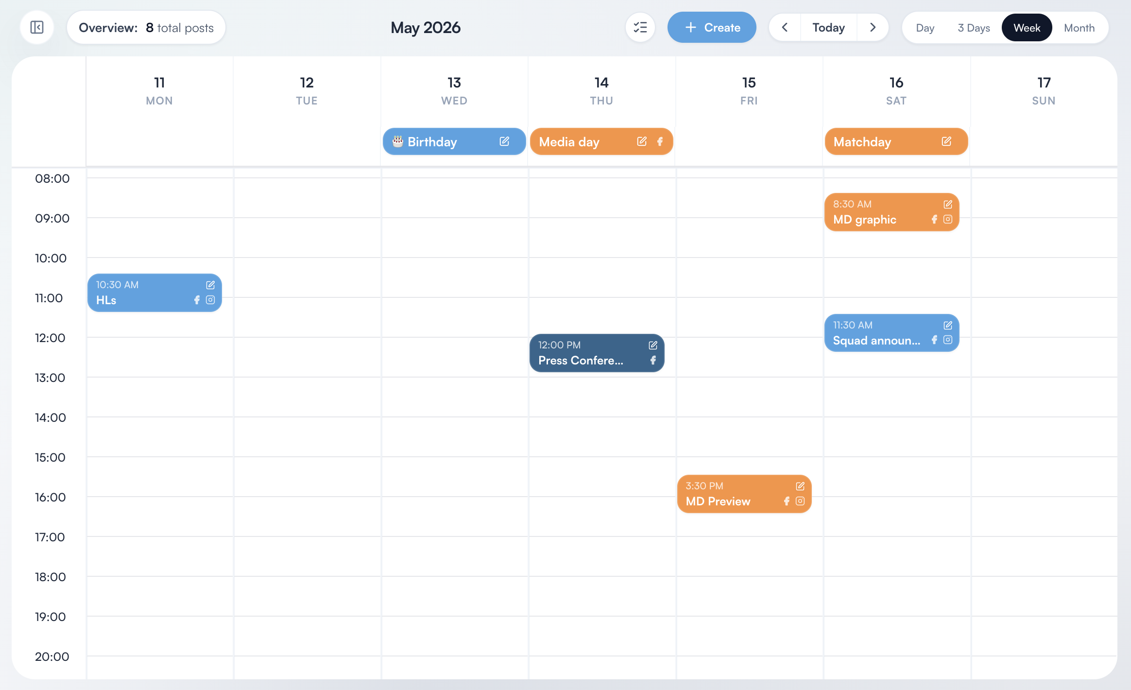 Content Eleven Calendar